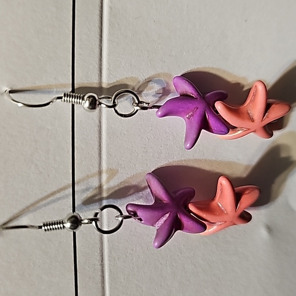 Star fish earrings hand made by my daughter #1016 - Picture 3 of 3